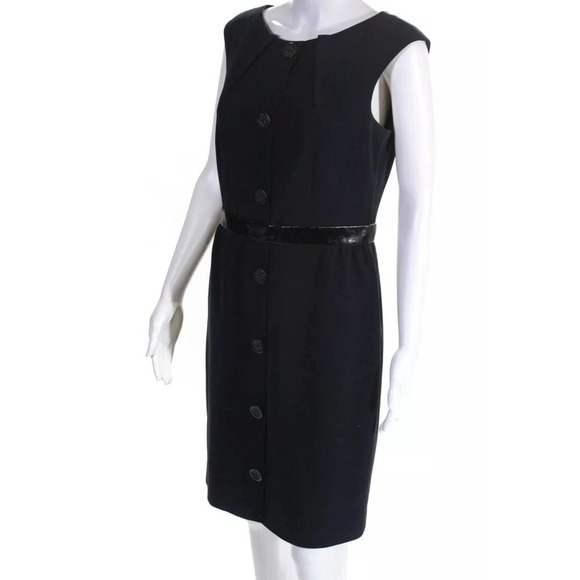 Carmen Marc Valvo Shift Dress Navy Blue - Picture 3 of 7